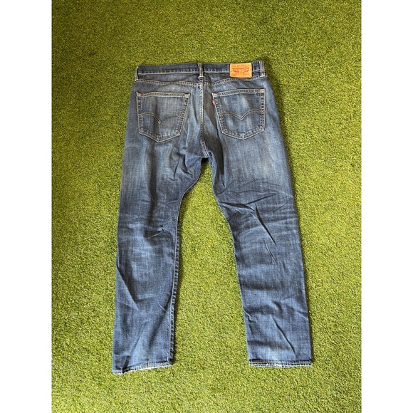 Levi's 508 Straight Jeans Men 36x30 Blue Whiskered Denim Stretch Pockets Zip Fly - Picture 2 of 5